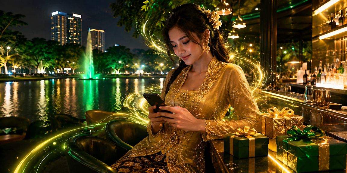 Pemain Malaysia menggunakan aplikasi kasino mudah alih dengan pakaian kebaya